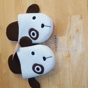 New Slippers Women S/M 5-8 Dog Animal Puppy Slide On Mules Bullseye Nwt Knit